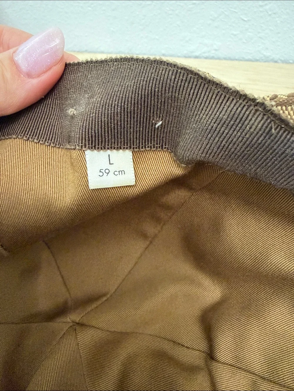 Gucci Tan & Brown GG Canvas Baseball Cap with Logo Patch